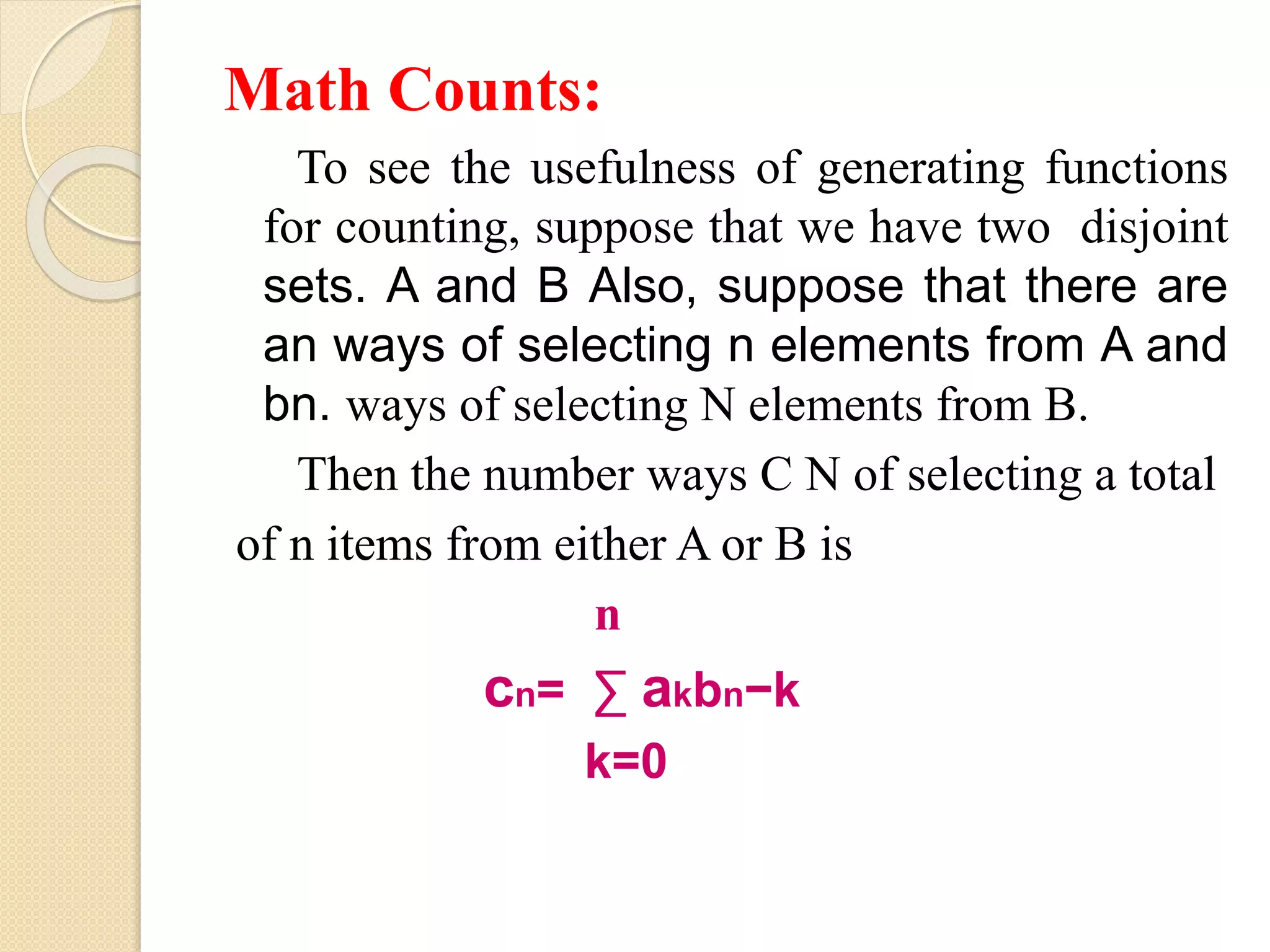 Generating functions | PPTX