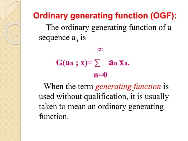 Generating functions | PPTX