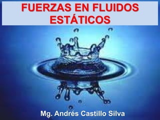 FUERZAS EN FLUIDOS
ESTÁTICOS
Mg. Andrés Castillo Silva
 