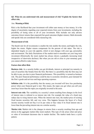 Mf0010 security analysis and portfolio management DOCX Mf0010 security analysis and portfolio management DOCX