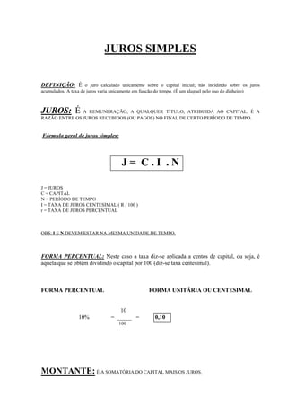 Jcit Formula Juros simples | PDF