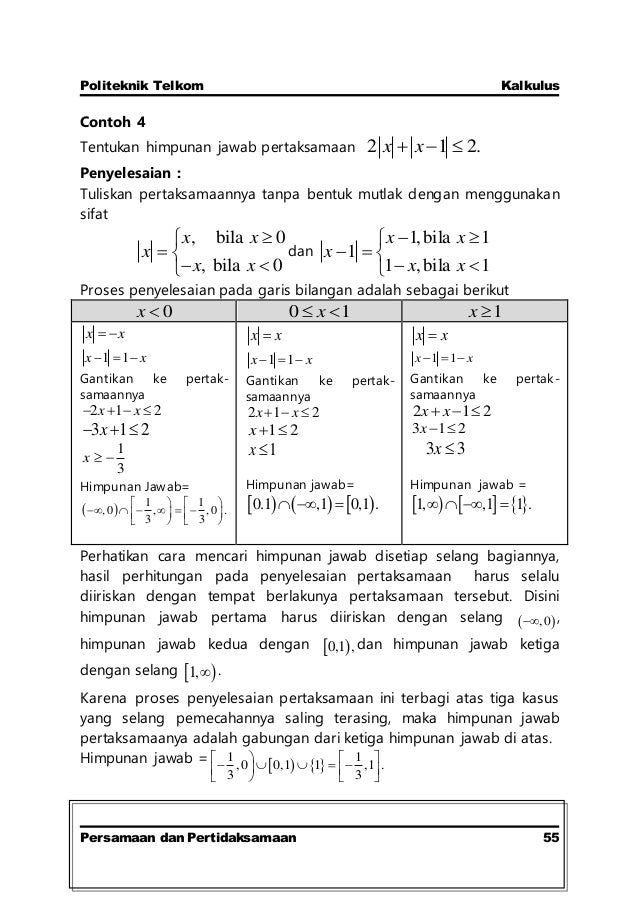 5 Contoh Soal Pertidaksamaan Nilai Mutlak