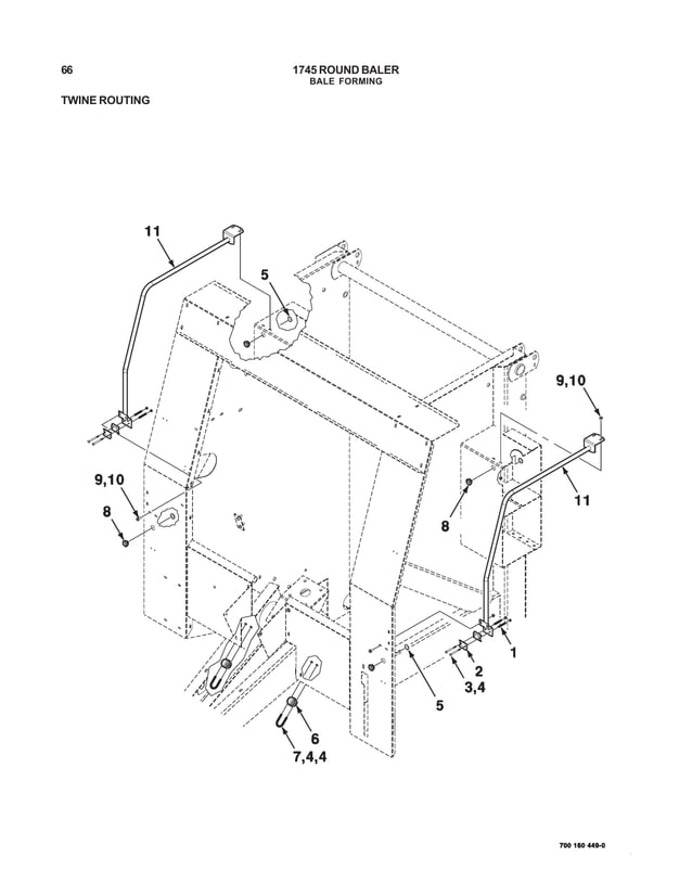 Massey Ferguson 1745 round baler parts book