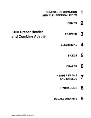Massey Ferguson 5100 draper headers parts catalog