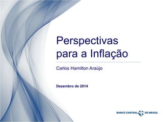 Perspectivas
para a Inflação
Carlos Hamilton Araújo
Dezembro de 2014
 