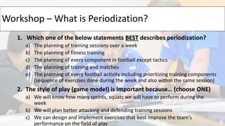 Youth Football (soccer) Periodisation