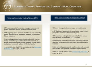 Commodity Trading Advisor & Commodity Pool Operator 101