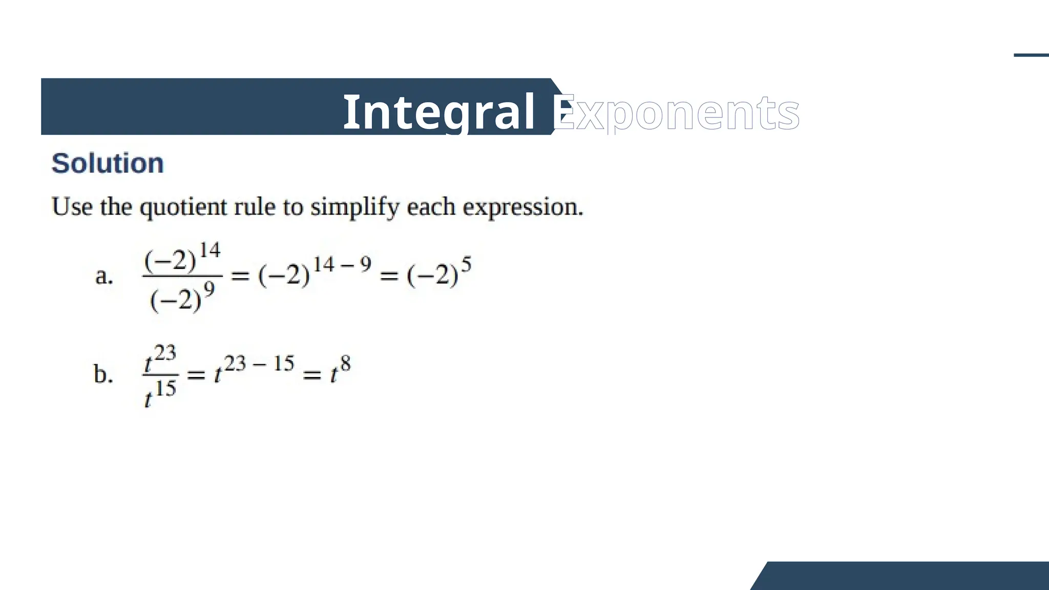 Integral Exponents
 