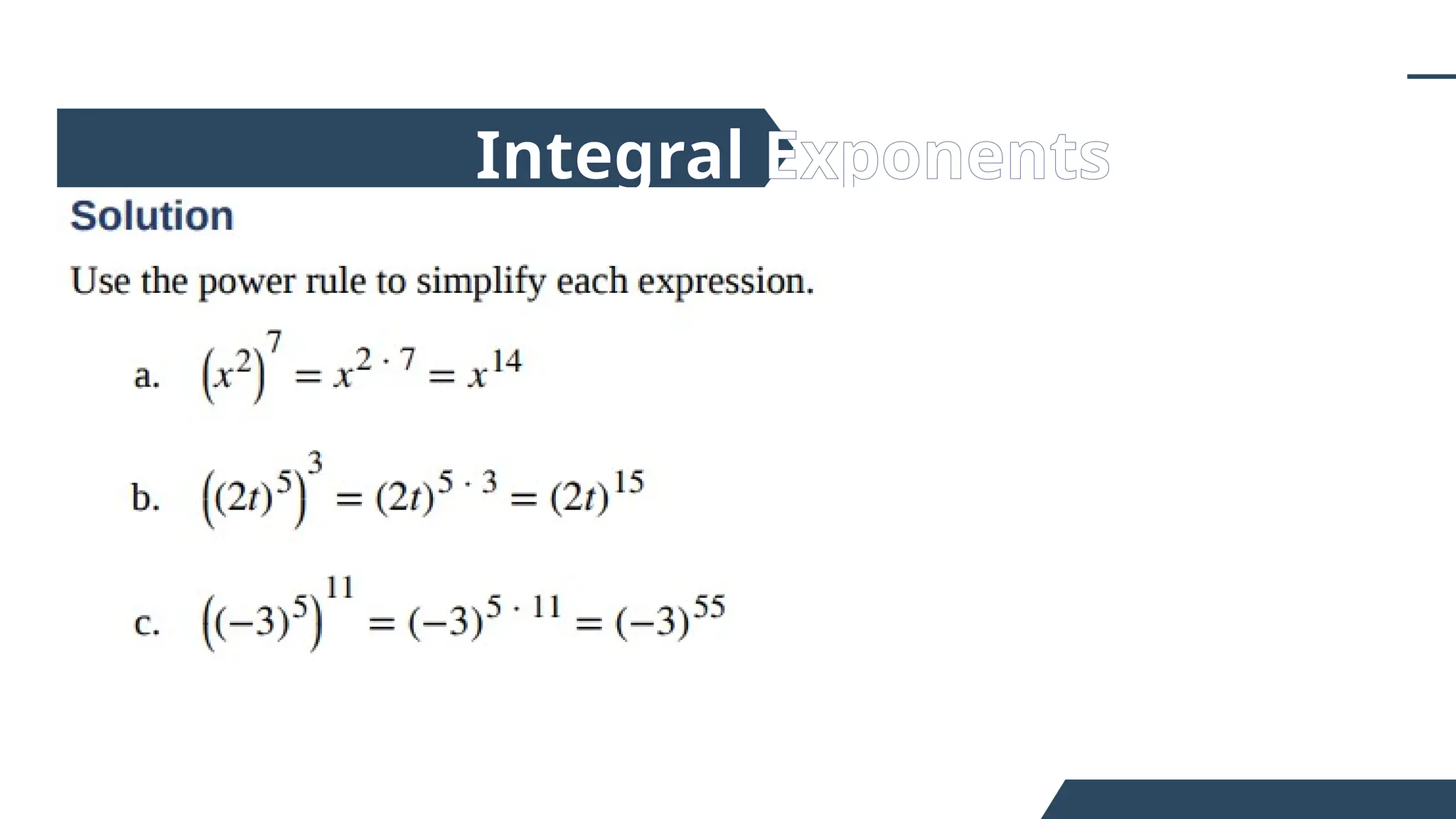 Integral Exponents
 