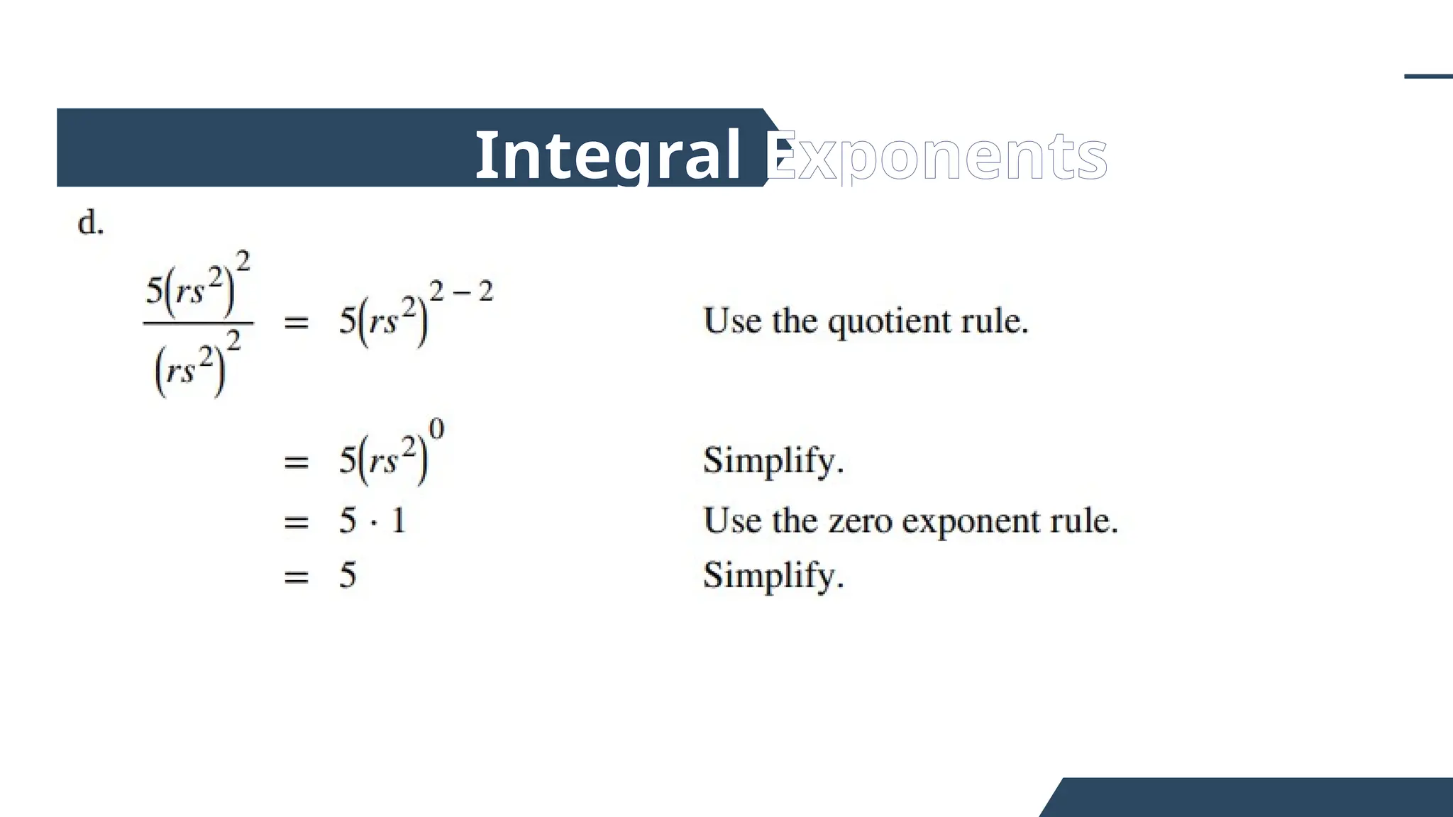 Integral Exponents
 
