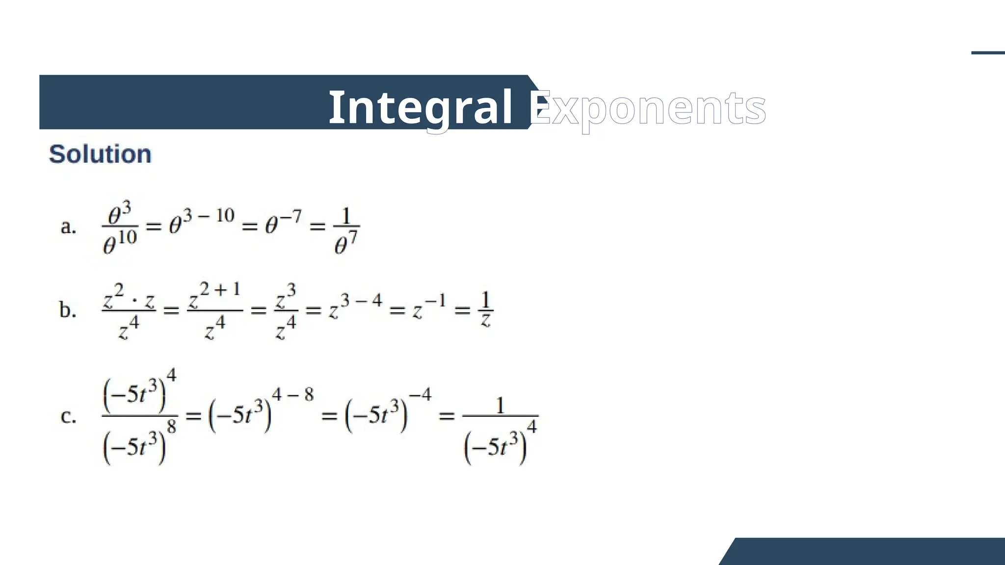 Integral Exponents
 