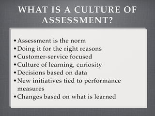 Building and Sustaining a Culture of Assessment at Your Library