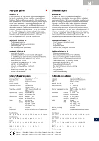 MF
Description système
Metaloterm® MF
Applications de Metaloterm® MF
Avantages de Metaloterm® MF
Caractéristiques techniques
Section
Systeembeschrijving
Metaloterm® MF
ringen
Toepassingen van Metaloterm® MF
Voordelen van Metaloterm® MF
· Direct gebruiksklaar
· Schoorsteenbrandbestendig
Technische eigenschappen
Bin
Doorlaat
71
 