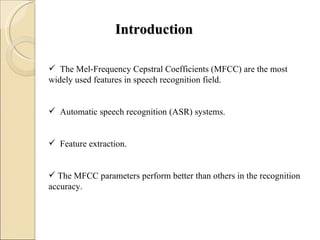 Mfcc Example Mfcc & czt | PPT