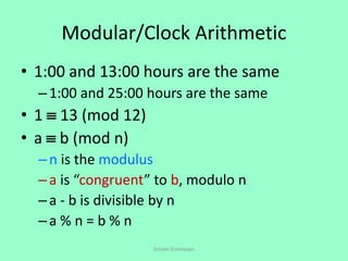 Modular Arithmetic Clock For Modulus MFCS-17.ppt