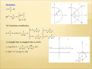 Complex Algebra Inversion Function Mapping 23MA202 Mathematical Foundations for Engineering - Analytic Founction | PPT