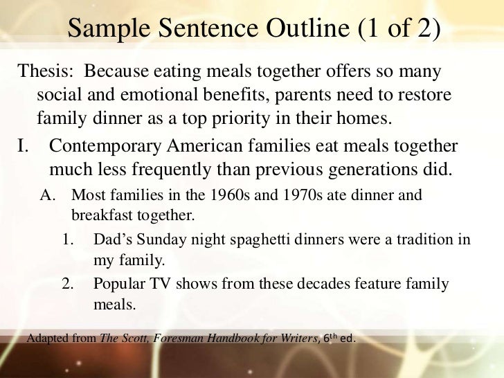 Sentence outline