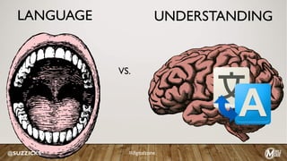 LANGUAGE
VS.
@SUZZICKS #digitalzone
UNDERSTANDING
 