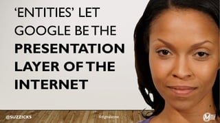 ‘ENTITIES’ LET
GOOGLE BE THE
PRESENTATION
LAYER OFTHE
INTERNET
@SUZZICKS #digitalzone
 