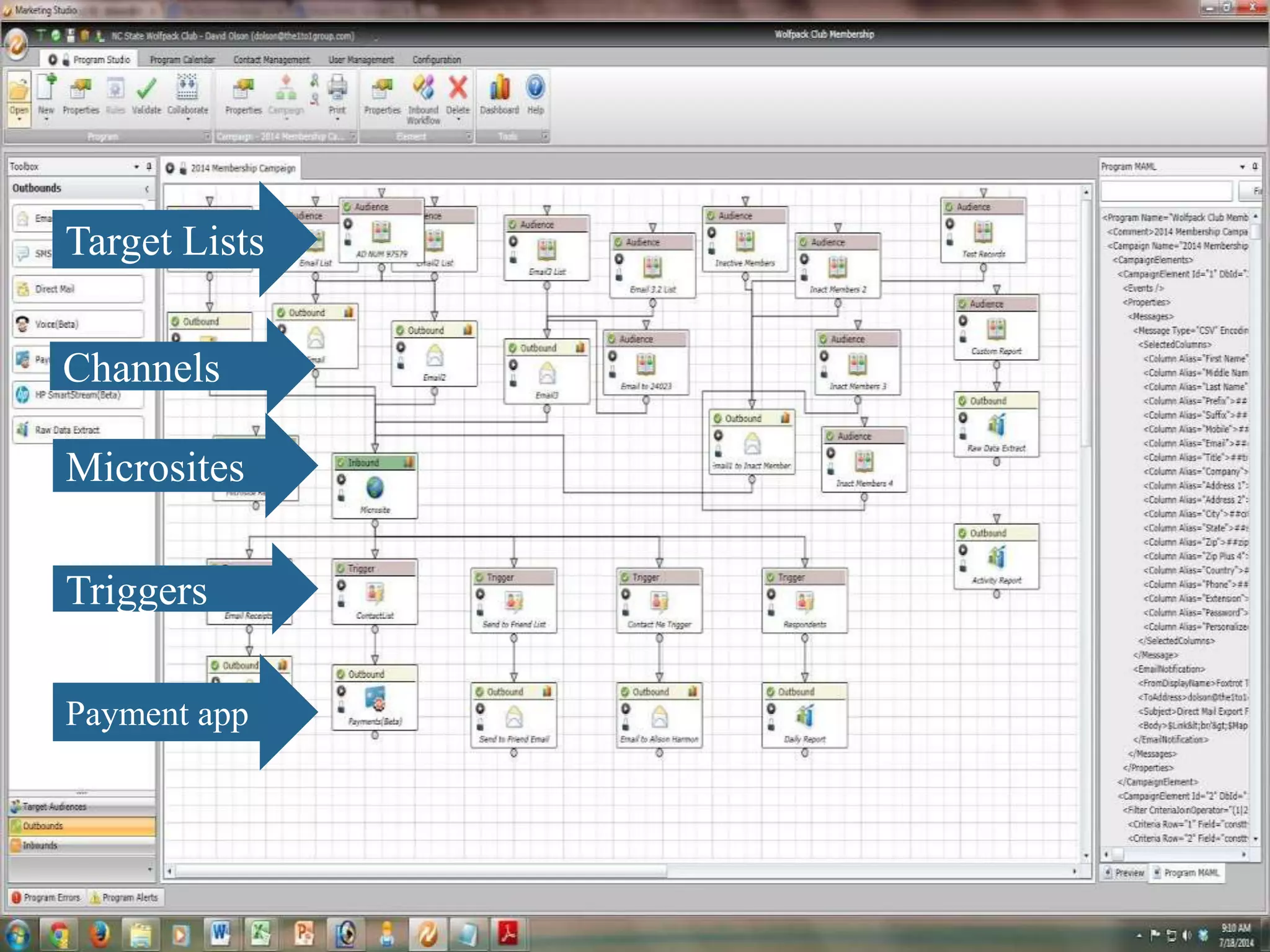 Target Lists
Channels
Triggers
Microsites
Payment app
 