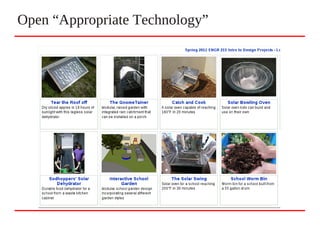 Open “Appropriate Technology”
 