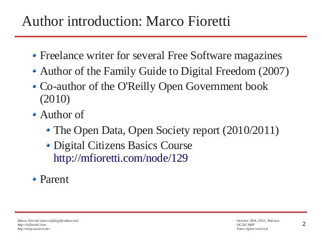 Open Data in and from schools Slide 2