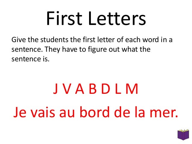 mfl activities when you use the first letter of each word
