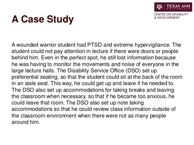 post traumatic stress disorder case study