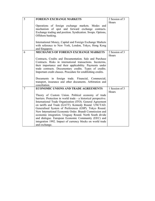 Mfm syllabus