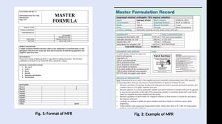 Master formula record slide for 8th sem bpharm and Mpharm pharmaceutics ...