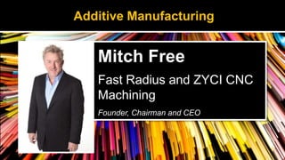 Mitch Free
Fast Radius and ZYCI CNC
Machining
Founder, Chairman and CEO
Additive Manufacturing
 