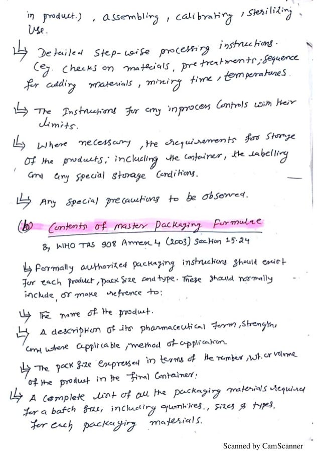 MFR (master formula record )