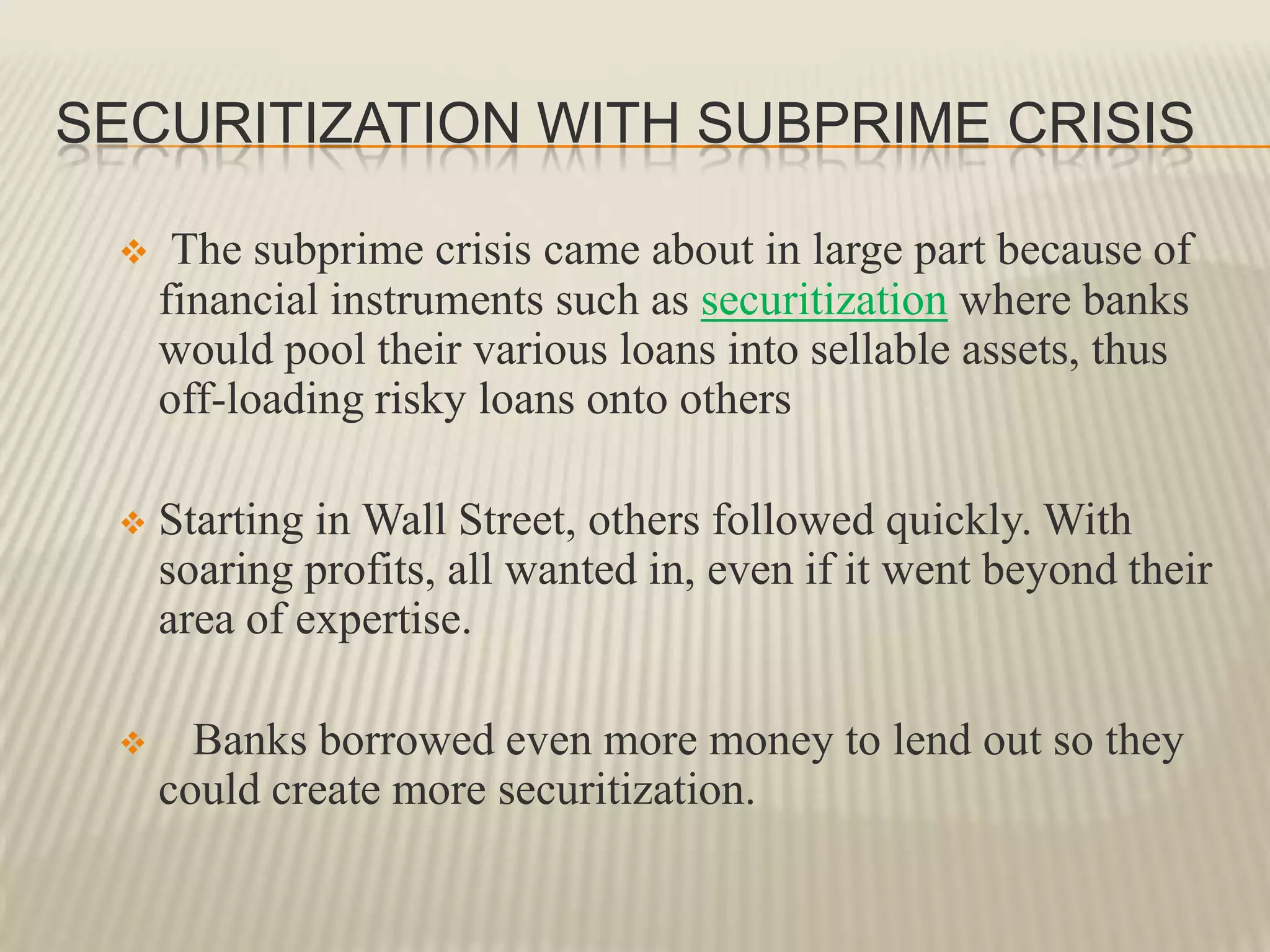 Moral hazard of the problem for the lender
