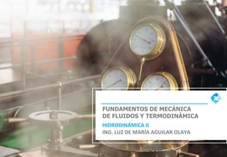 FUNDAMENTOS DE MECÁNICA
DE FLUIDOS Y TERMODINÁMICA
HIDRODINÁMICA II
ING. LUZ DE MARÍA AGUILAR OLAYA
 