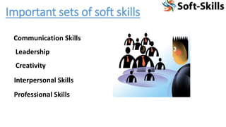Important sets of soft skills
Communication Skills
Leadership
Creativity
Interpersonal Skills
Professional Skills
 