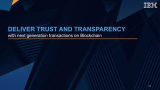 DELIVER TRUST AND TRANSPARENCY
with next generation transactions on Blockchain
23
 