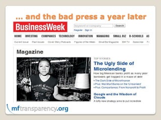 … and the bad press a year later
 