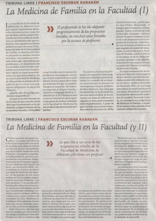 La enseñanza de la Medicina de Familia en la Facultad de Medicina de Albacete