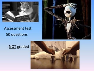 Assessment test
50 questions
NOT graded
 