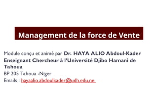 Management de la Force de Vente et polit | PPT