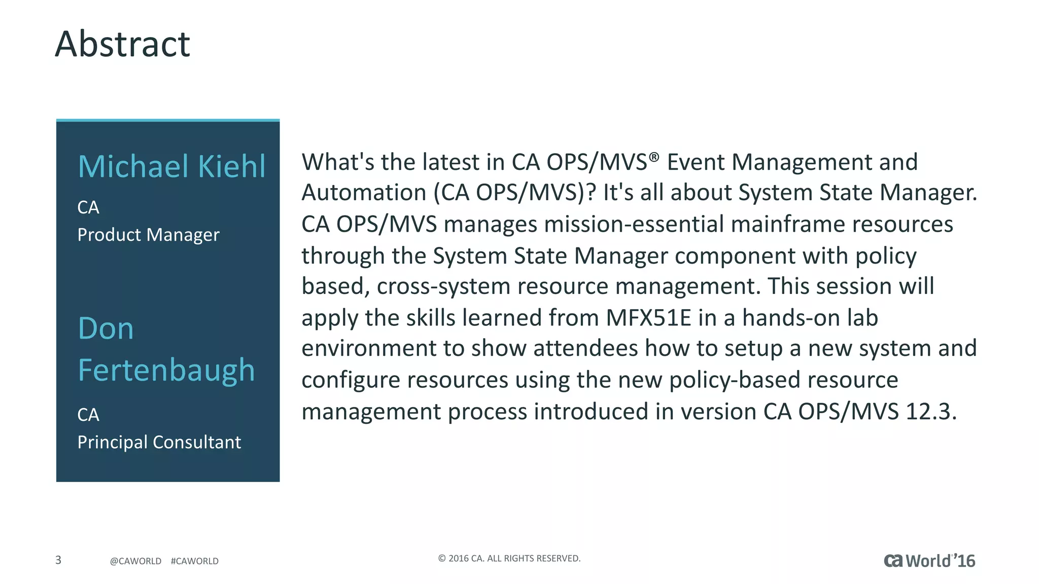 Hands-On Lab: CA OPS/MVS and System State Manager | PDF | Operating ...