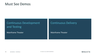 26 ©	2016	CA.	ALL	RIGHTS	RESERVED.@CAWORLD				#CAWORLD
Questions?
 