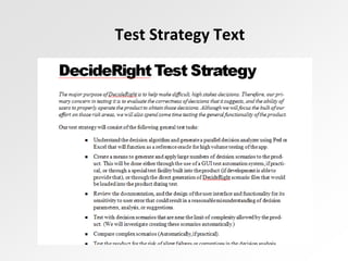 Test Strategy Text

 