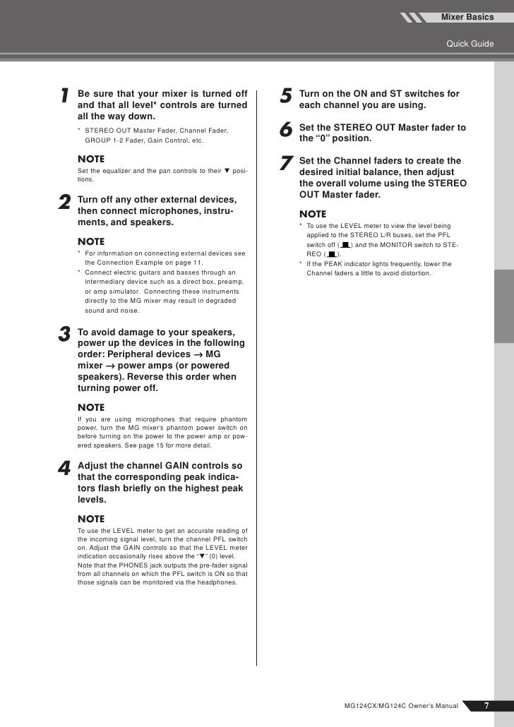 Yamaha Mixing Console Mg124Cx Инструкция