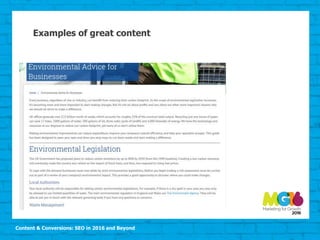 Content & Conversions: SEO in 2016 and Beyond
Examples of great content
 