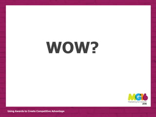 Using Awards to Create Competitive Advantage
WOW?
 