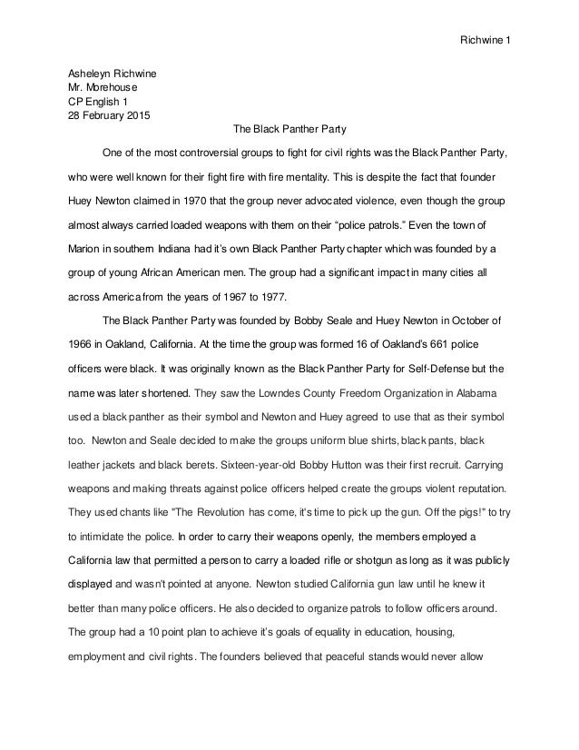 Black Panther Party Essay