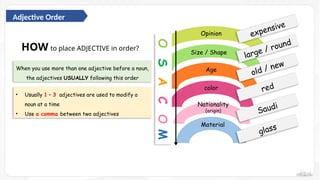 Mastering English Grammar: Adjective Order, Too & Enough Usage | PPTX