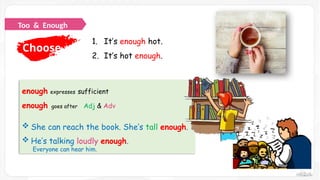 Mastering English Grammar: Adjective Order, Too & Enough Usage | PPTX