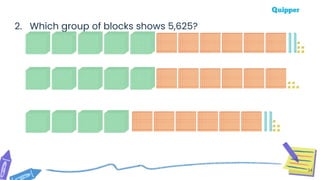 34
2. Which group of blocks shows 5,625?
 